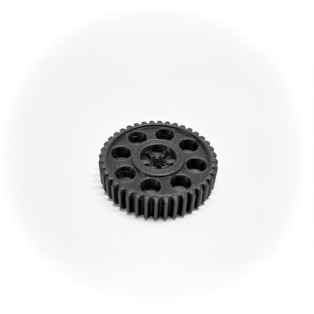 cineAKS direct fit M5 mounting interface for ARRI cforce lens motors, centered on a white background with a soft gray vignette.