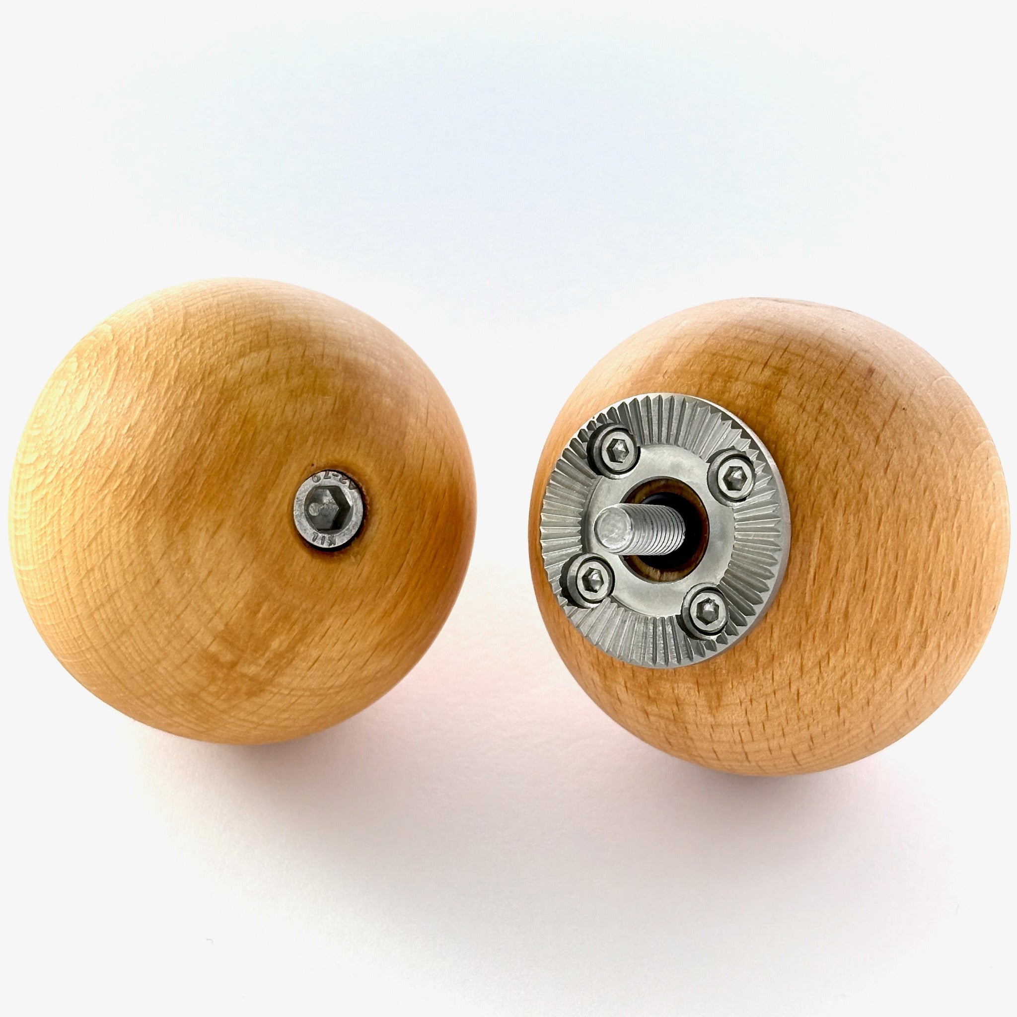Wooden camera handles in sphere shape made from Beech