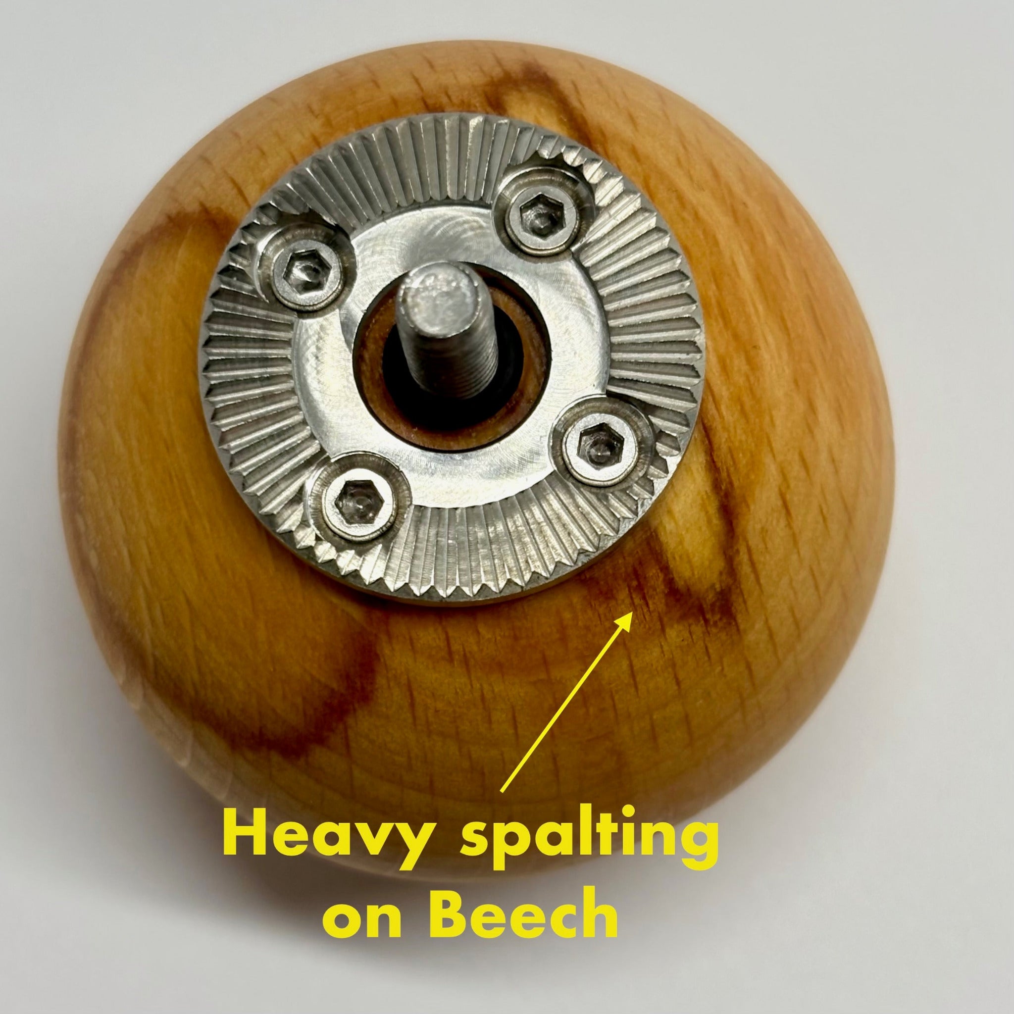 wooden camera handle made from spalted beech