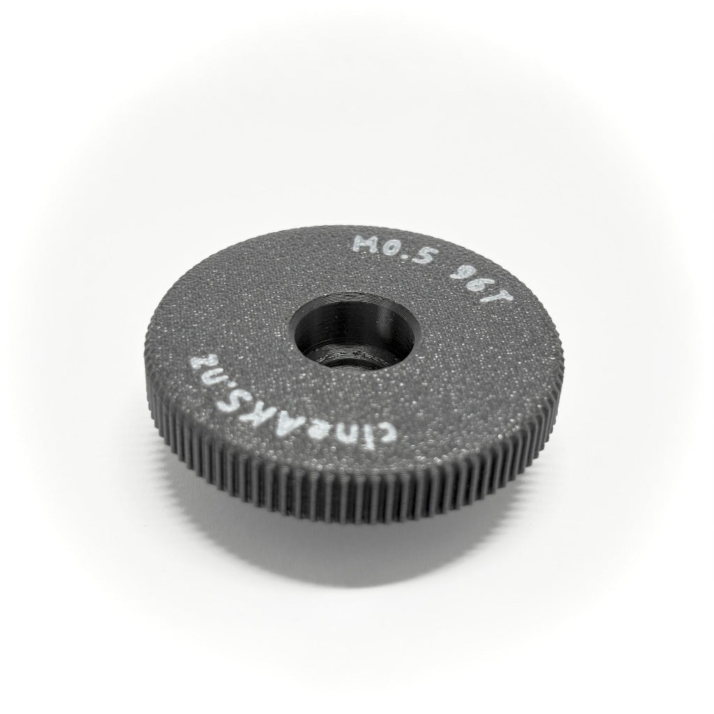 Offset M0.5 lens gear for Canon ENG focus and zoom lenses, on a white background