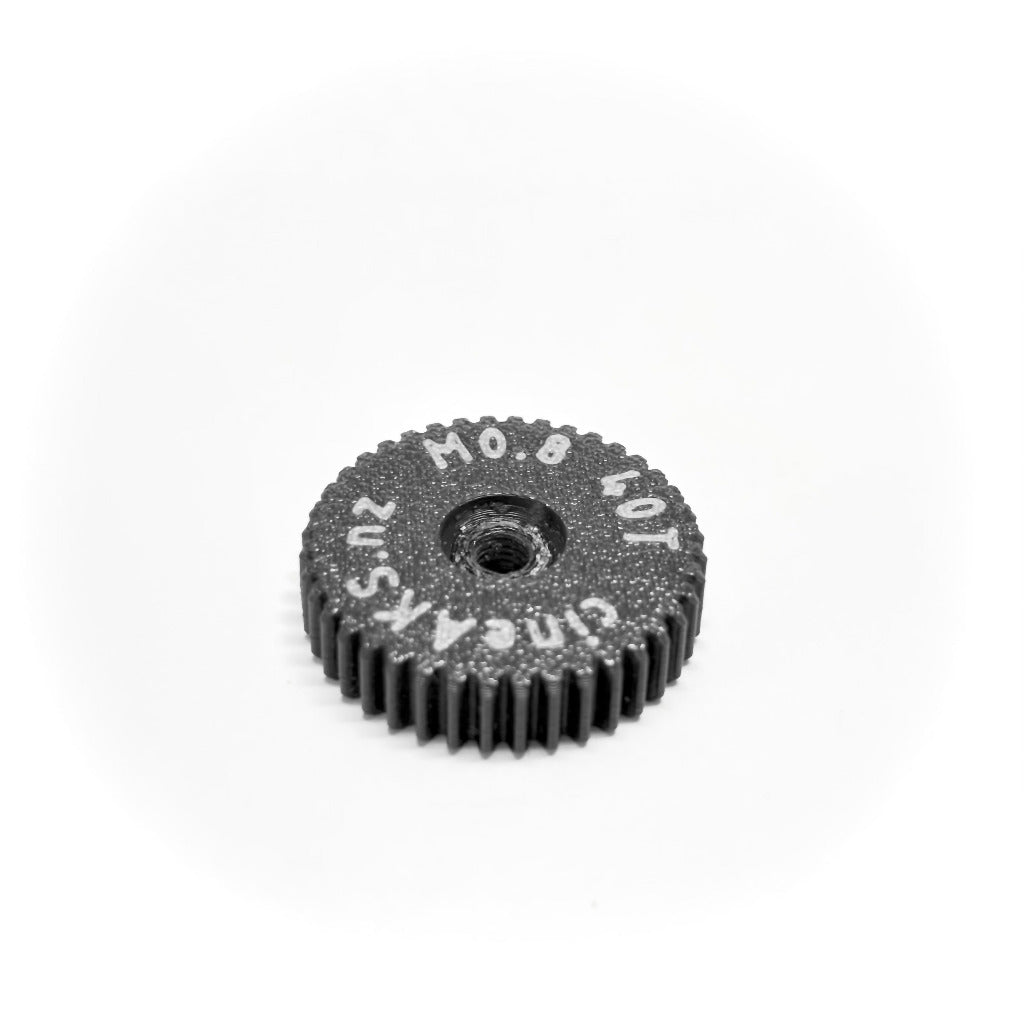 M0.8 32 pitch cine lens gear for ARRI Cooke Hawk and Angenieux lenses on a white background