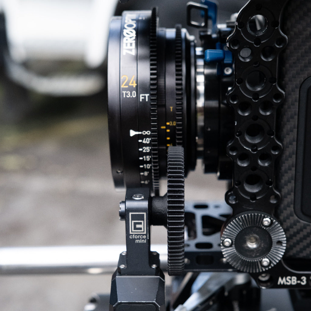 zerooptik leica R rehoused lens on Arri mini LF camera with a cforce mini 80t gear on