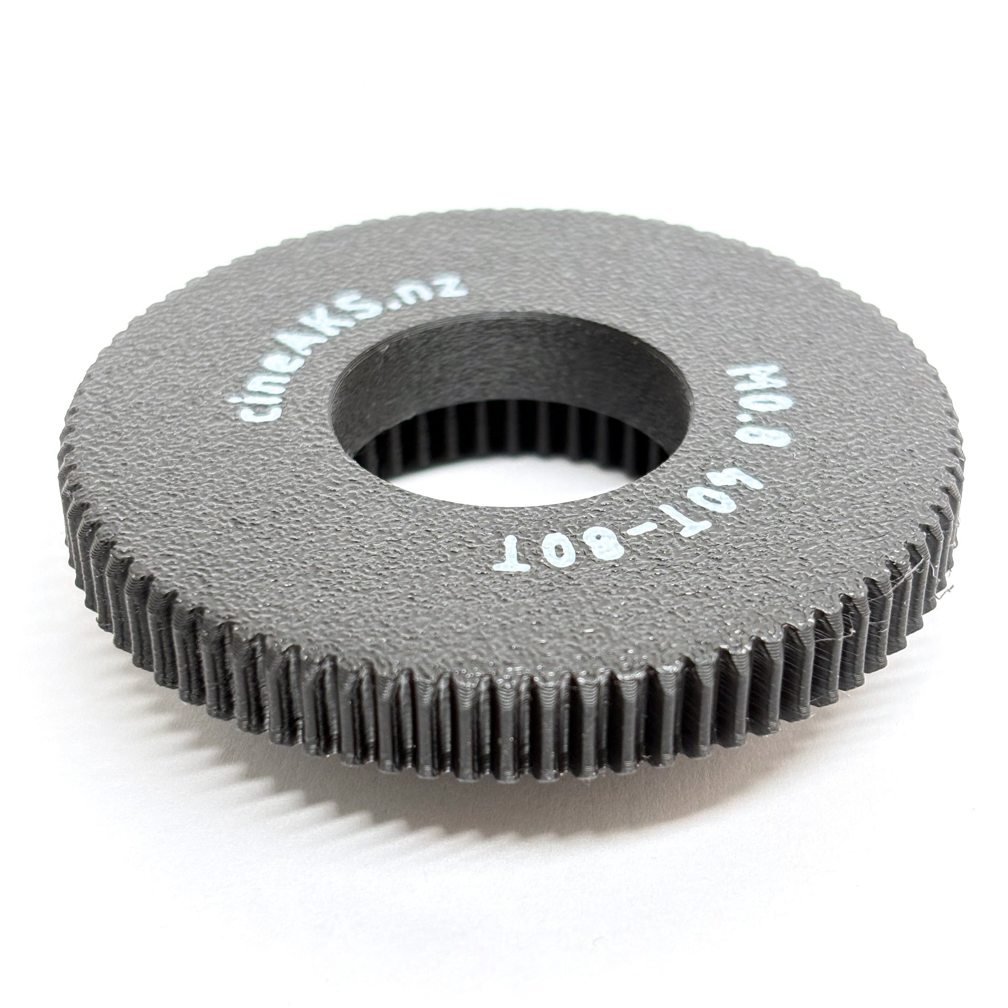 40 tooth to 80 tooth adapter gear for arri cforce mini motor on a white background