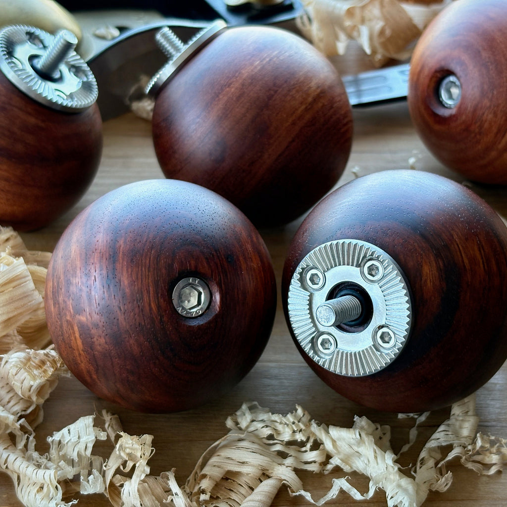 multiple wood camera grips made from padauk