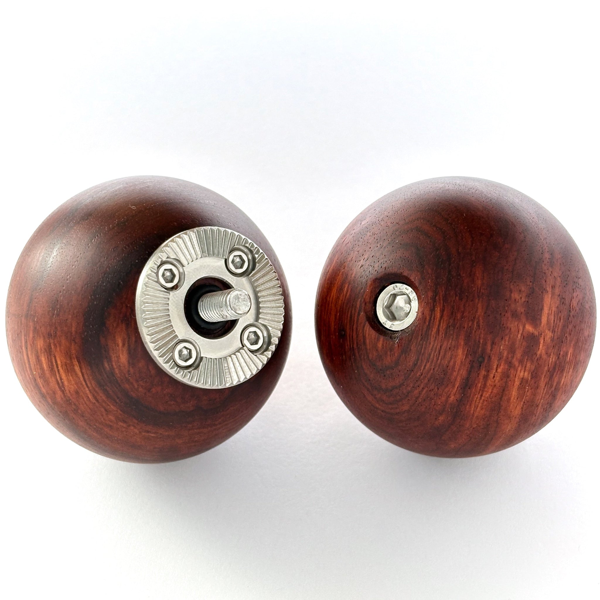 camera grips pair made from padauk wood