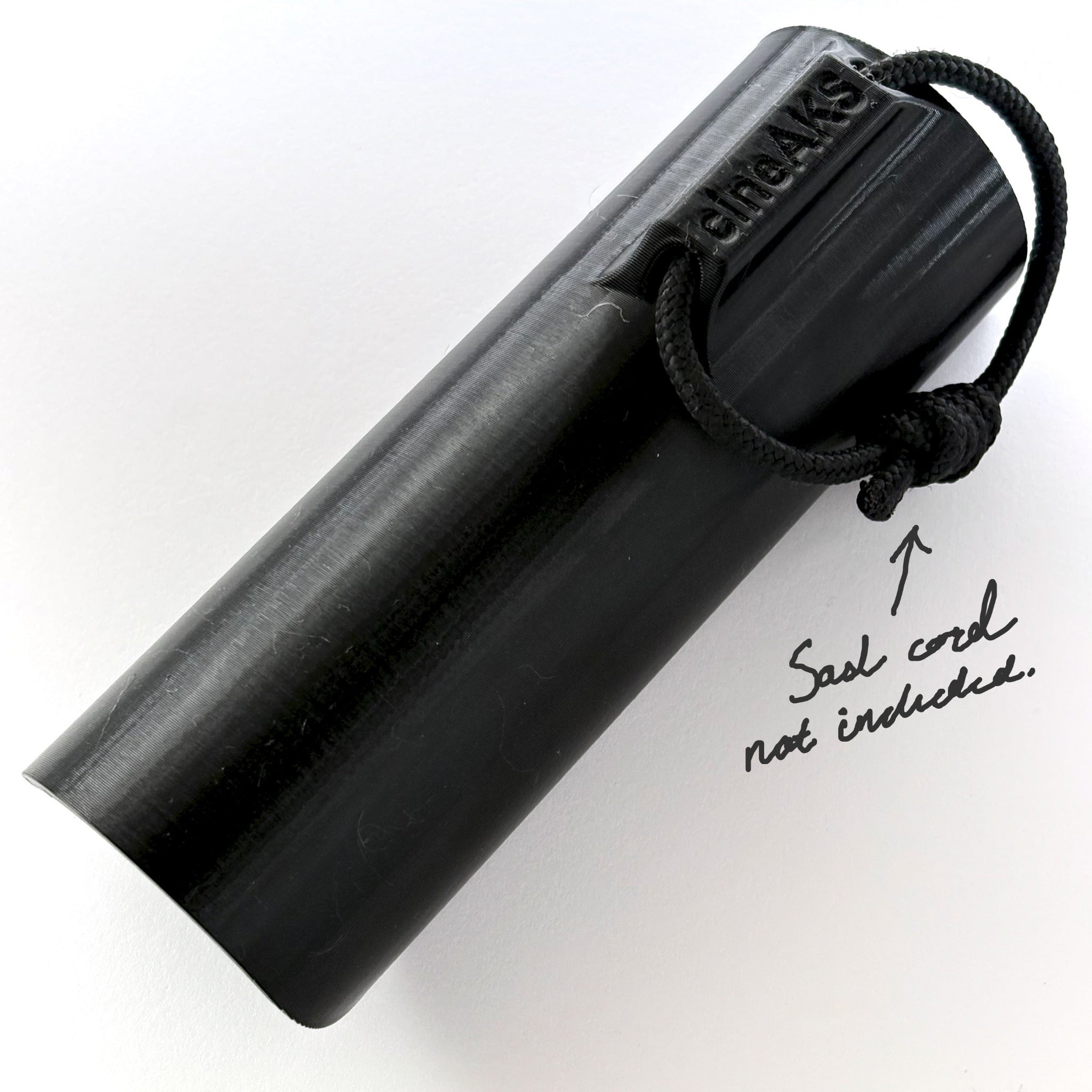 Speed clip for speed rail with a sash pull cord on a white background